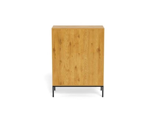 Komoda Palmdale dąb naturalny czarna nowoczesna 3 szuflady 80 cm