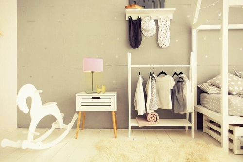 Lampka nocna AMALFI nowoczesna czerwona z abażurem do sypialni i salonu LYSNE 40 cm