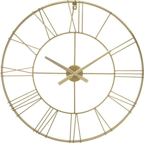 Zegar ścienny 3D Vintage Gold Atmosphera duży złoty metalowy do salonu nowoczesny 70 cm