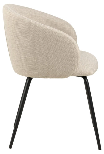 Krzesło Lirra Beige Black – nowoczesne beżowe krzesło tapicerowane na czarnych nogach