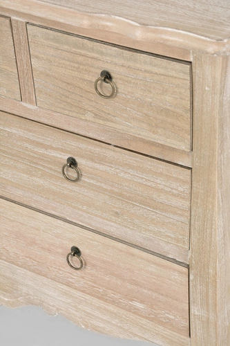 Komoda Moulin 6 szuflad bielona