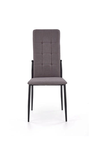 Krzesło tapicerowane Intesi Stagy szare nowoczesne do jadalni i kuchni na czarnych nogach