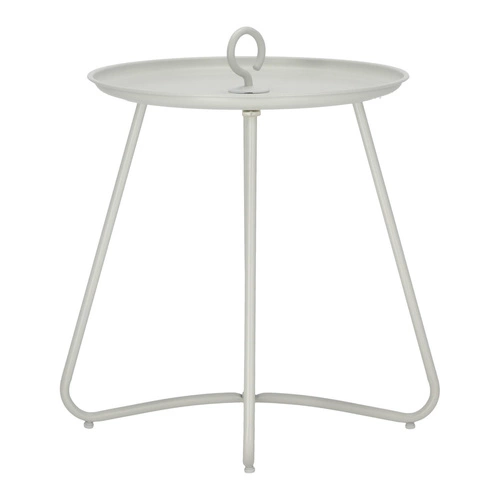 Stolik kawowy Harpin okrągły szary metalowy nowoczesny do salonu Intesi 40 cm