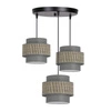 Lampa wisząca Luccia czarny talerz 3x40W  E27 abażur beżowy+grafitowy