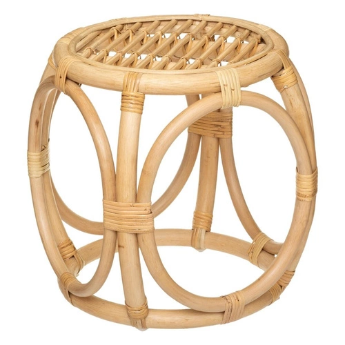 Zestaw 2 okrągłych stolików kawowych Aoni rattan boho naturalny do salonu Atmosphera