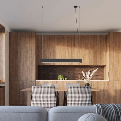 Lampa wisząca SPARK czarna nowoczesna stalowa regulowana do salonu kuchni jadalni