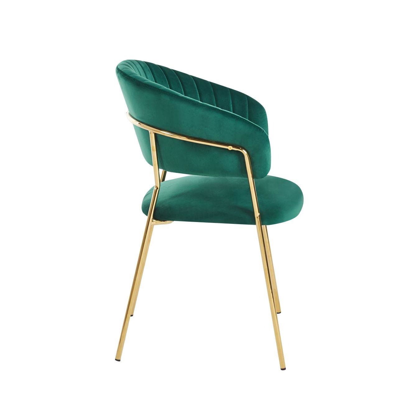 Krzesło Glamour velvet zielone/ złote
