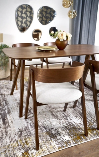 Stół do jadalni Fido 160 cm orzechowy nowoczesny prostokątny, drewniany, łatwe czyszczenie Intesi