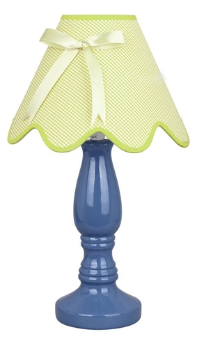 Lampa stołowa Lola niebieska 1x40W E14  abażur pistacja