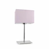 Lampka nocna do sypialni nowoczesna AMALFI fioletowa z abażurem chrom LYSNE 40 cm