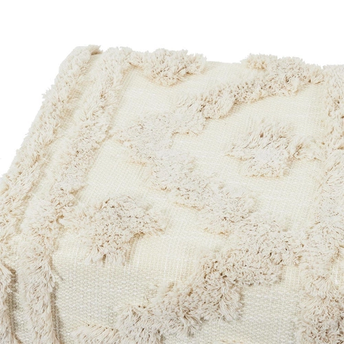 Ławka tapicerowana boho Bali Intesi kremowa drewniana do przedpokoju i sypialni 60 cm