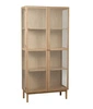 Witryna Elba drewniana szklana do salonu i na książki 190 cm naturalny dąb