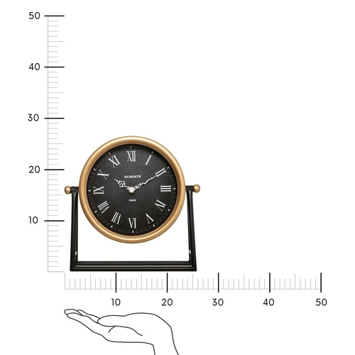 Zegar stojący Luca nowoczesny cichy zegar do salonu i sypialni złoto czarny 26,5 cm Atmosphera