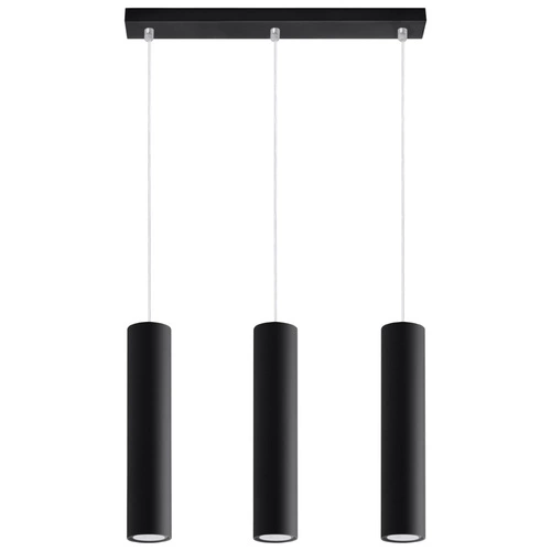 Lampa wisząca Lagos 3-punktowa czarna nowoczesna lampa nad wyspę do kuchni i salonu