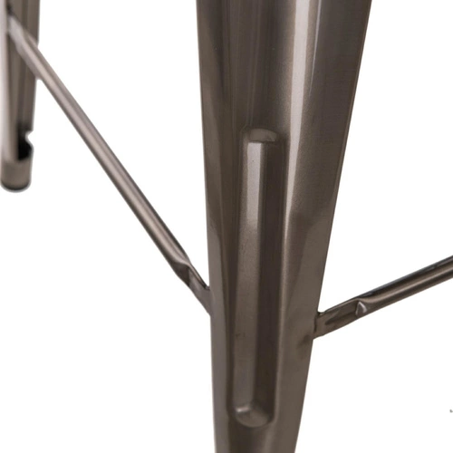 Hoker Paris Back 66 cm metalowy z oparciem industrialny do wyspy kuchennej srebrny D2.DESIGN