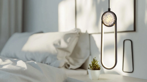 Lampa wisząca LACRIMA lampa wiszaca czarny 10cm 15W LED 3000K maskownica biała