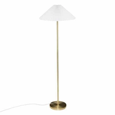Lampa stojąca do salonu Jil złota z białym abażurem 150 cm nowoczesna Atmosphera