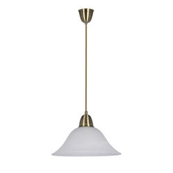 Lampa wisząca Rubi klasyczna szklana do salonu i jadalni biała patyna regulowana 31 cm