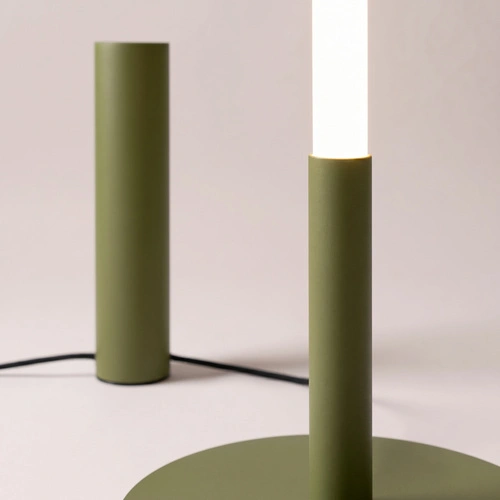 TRANG lampa stojąca LED do salonu nowoczesna oliwkowa 3000K