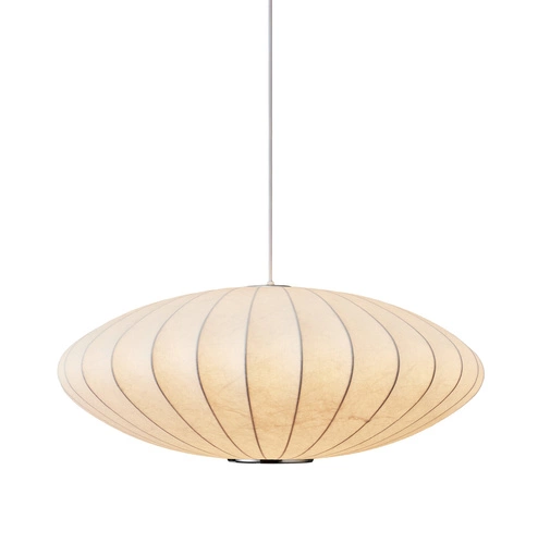 Lampa wisząca SILK FLAT biała 50 cm nowoczesna do salonu i jadalni z regulacją