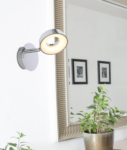 Kinkiet ścienny Isla LED chrom nowoczesny regulowany do łazienki salonu i sypialni 