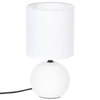 Lampka nocna do sypialni Timeo Atmosphera nowoczesna biała ceramiczna z abażurem 25 cm