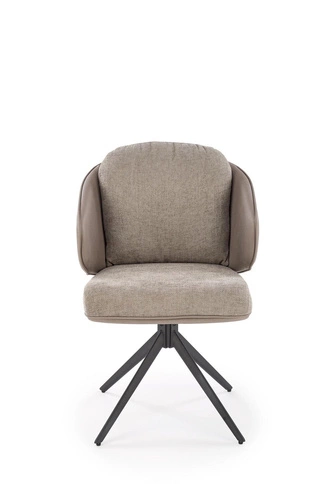 Krzesło obrotowe Arleth Intesi tapicerowane szare z podłokietnikami do biura i salonu