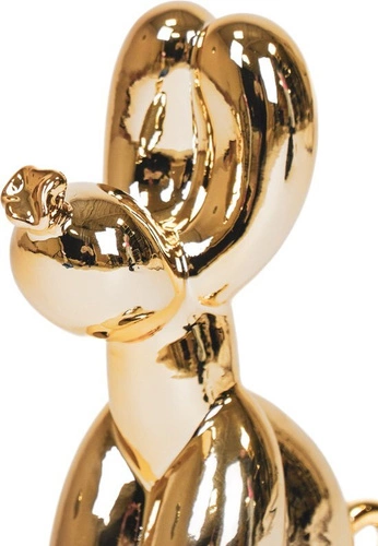 Figurka dekoracyjna pies balon złoty HV decor nowoczesna do salonu na komodę 24 cm