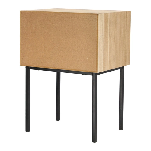 Szafka nocna z plecionym frontem 40 cm naturalna boho industrialna Intesi Panamo