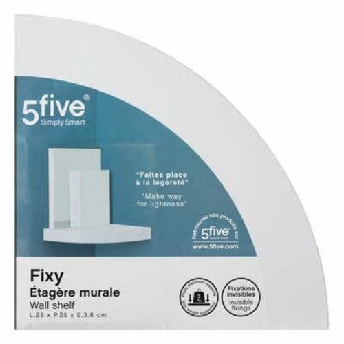 Biała półka narożna ścienna Fixy 25 cm nowoczesna do salonu, kuchni lub pokoju dziecka 5five