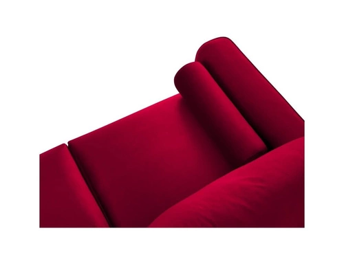 Narożnik z funkcją spania Leona Red Velvet Prawostronna kolor nóg złoty