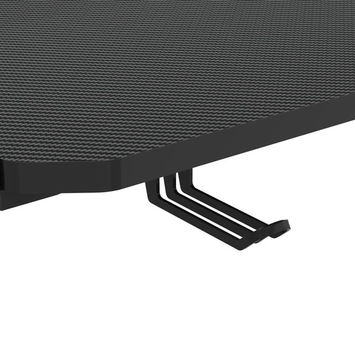 Biurko gamingowe Falcon 1.4 czarne nowoczesne z uchwytem na słuchawki i stojakiem USB Intesi