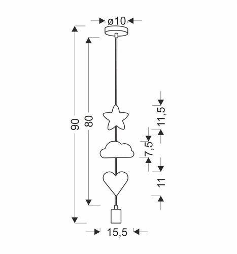 Lampa wisząca Single hcs 1x20W E27 iq  kids różowy+niebieski+biały