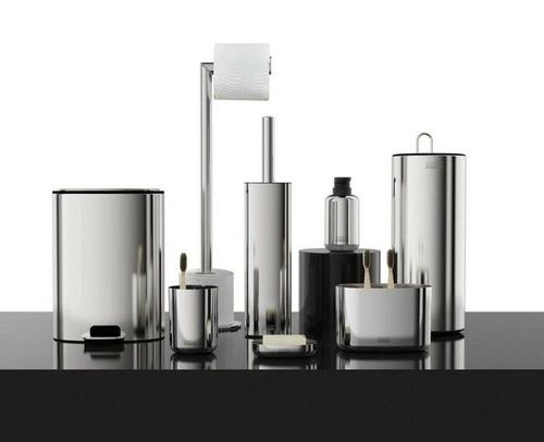 Stojak na papier toaletowy Joseph Joseph Easystore Luxe srebrny stal nierdzewna nowoczesny do łazienki