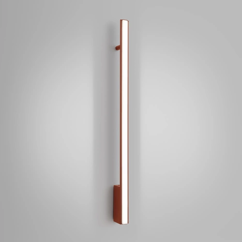 Nowoczesny kinkiet ścienny LED LAGOM 90 czerwony ochra do salonu i sypialni aluminium Thoro