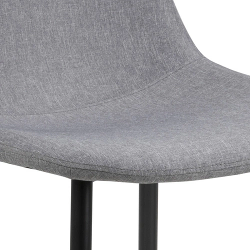 Krzesło tapicerowane Wilma Actona do jadalni nowoczesne szare na czarnych nogach