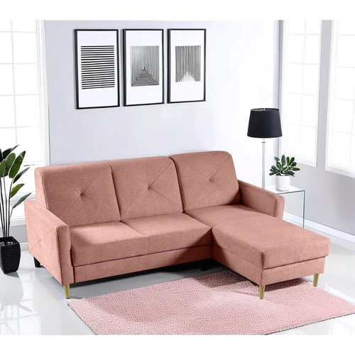 Narożnik Scandi z funkcją spania różowa   Diosa 60