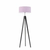 Lampa podłogowa HAITI abażur jasny fiolet stelaż popielaty