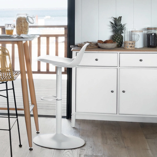 Komoda biała z szufladami Solen 88 cm skandynawska na nóżkach do sypialni Atmosphera