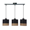Lampa wisząca Porto czarny 3x60W E27  abażur czarny+brązowy