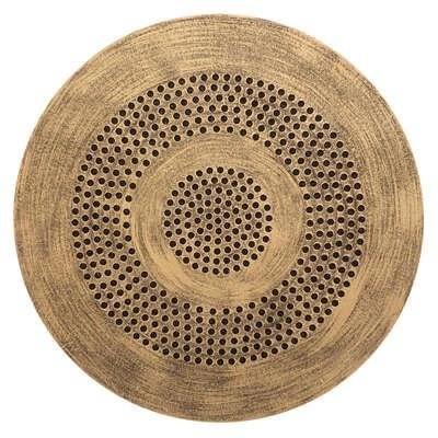 Zestaw 2 okrągłych stolików kawowych Etnik loft złoty czarny do salonu Atmosphera