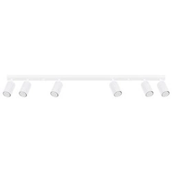 Plafon sufitowy KARBON 6L biały nowoczesny do salonu i sypialni z ruchomym kloszem