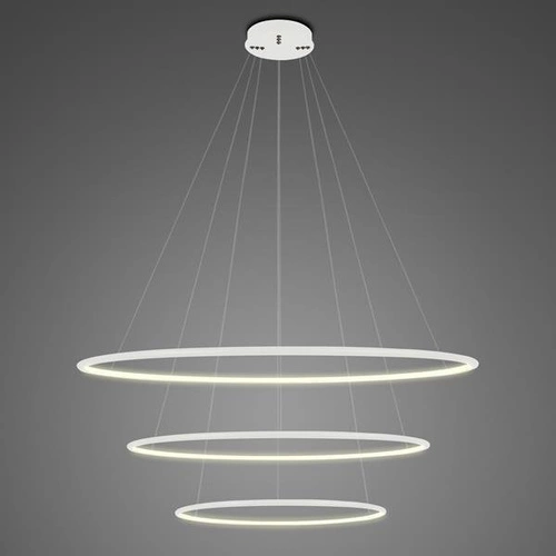 Lampa wisząca LED Ledowe Okręgi 80 cm czarna nowoczesna z regulacją do salonu