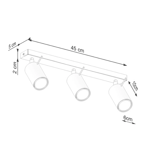 Plafon sufitowy RING 3L czerwony nowoczesny ruchomy do salonu i sypialni Sollux