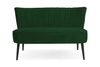 Sofa Sally zielona nierozkładana nowoczesna dwuosobowa do salonu Intesi tapicerowana