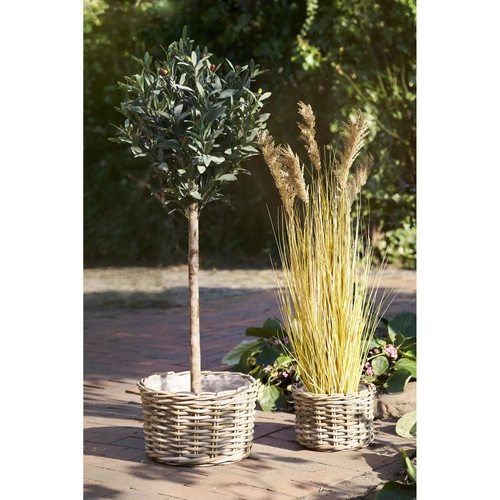 House Nordic Kalak zestaw 2 koszy dekoracyjnych z rattanu do salonu rustykalny