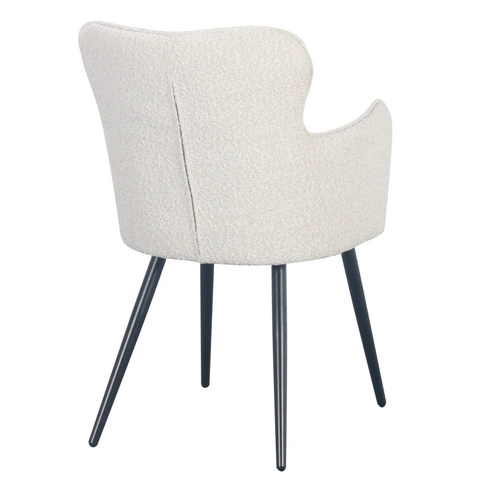 Krzesło do jadalni Cherson Intesi tapicerowane tkanina teddy bear białe z podłokietnikami nowoczesne