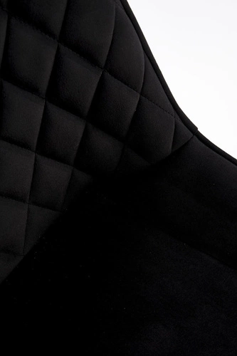 Krzesło tapicerowane welurowe Veroniq czarne obrotowe do salonu i jadalni nowoczesne Intesi