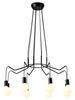 Lampa wisząca Basso czarna matowa 8-punktowa do salonu i sypialni nowoczesny metal