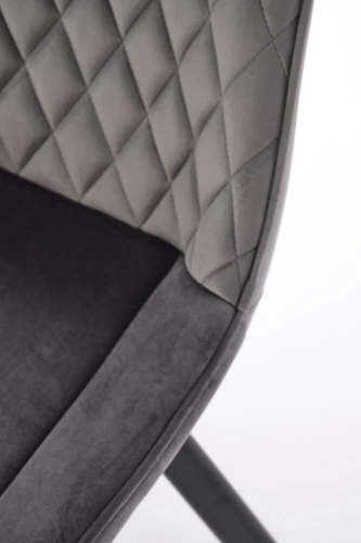 Krzesło tapicerowane welurowe Veroniq Intesi obrotowe szare do salonu i jadalni glamour